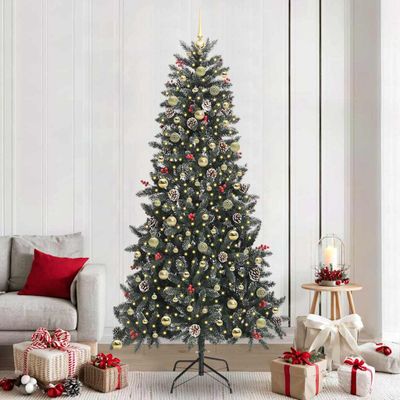 vidaXL Umelý vianočný stromček Zelená 240 cm PVC, plast a oceľ