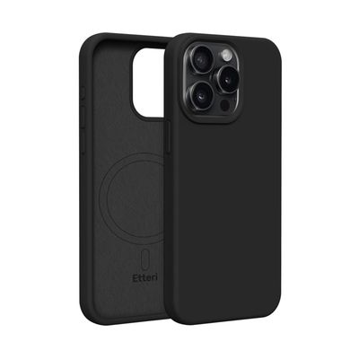 Etteri Silicone Mag puzdro pre iPhone 15 Pro Max 6,7" čierne