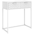 vidaXL Konzolový stolík biela 72x35x75 cm oceľ