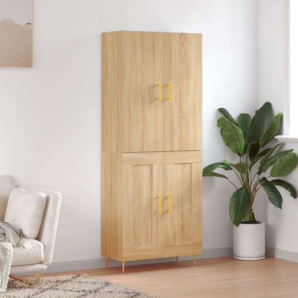 vidaXL Vysoká skrinka dub sonoma 69,5x34x180 cm spracované drevo
