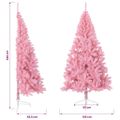 vidaXL Umelý vianočný polovičný stromček s podstavcom ružový 240cm PVC