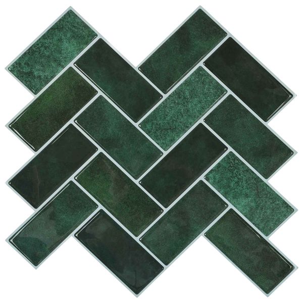 vidaXL Dlaždica herringbone 20 pcs Tmavozelená 30 x 30 cm