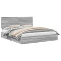 vidaXL Úložná posteľ Sivý Sonoma 200 x 200 cm Kompozitné drevo
