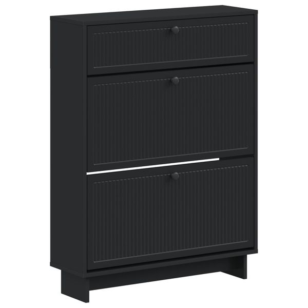 vidaXL Skriňa na topánky EDE 78 x 24 x 103 cm Kompozitné drevo Čierna