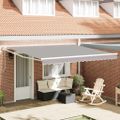 vidaXL Sklopná markíza Svetlosivá 400 × 300 cm Polyester a kov