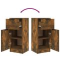 vidaXL Komody 2 ks dymový dub 30x30x70 cm spracované drevo
