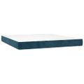vidaXL Posteľný rám boxsping s matracom tmavomodrý 160x200 cm zamat