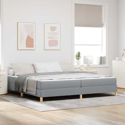 vidaXL Posteľ s pružinovým rámom Svetlosivá 200 x 200 cm látka