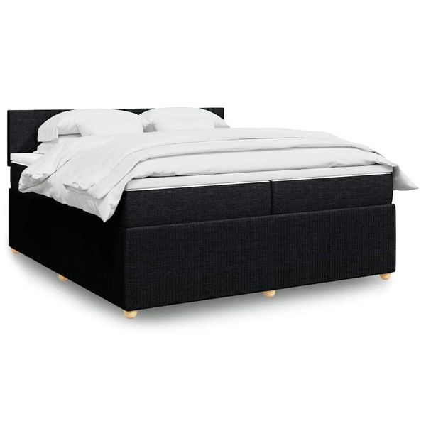 vidaXL Boxspring posteľ s matracom čierna 200x200 cm látka