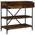 vidaXL Konzolový stolík dymový dub 75 x 34,5 x 75 cm kompozitné drevo
