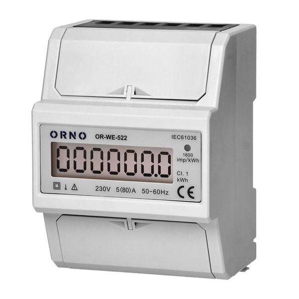 Elektromer 1F na DIN lištu digitálny ORNO OR-WE-522 80A 3 moduly