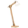 vidaXL Stojanová lampa biela masívne mangovníkové drevo E27