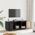 vidaXL TV skrinka čierna 110,5x35x44 cm masívna borovica