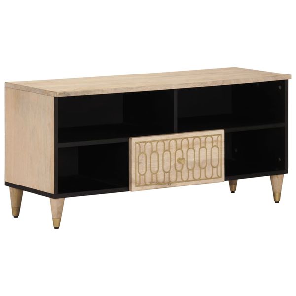 vidaXL TV skrinka 100x33x46 cm, mangový masív