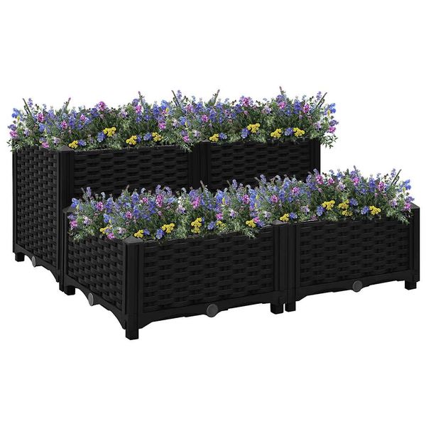 vidaXL Vyvýšený záhon 80x80x38 cm polypropylén