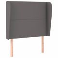 vidaXL Čelo postele so záhybmi sivé 103x23x118/128 cm umelá koža