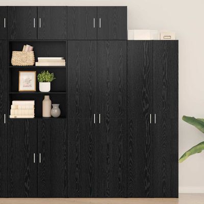 vidaXL Úložná skrinka 3 pcs Čierny dub