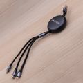 Forever 3v1 kábel USB - Lightning + 2x USB-C 1,2 m 100W čierny