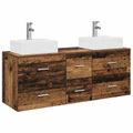 vidaXL Set kabinetov do kúpeľne 3 ks Staré drevo 49,5 x 41 x 62,5 cm