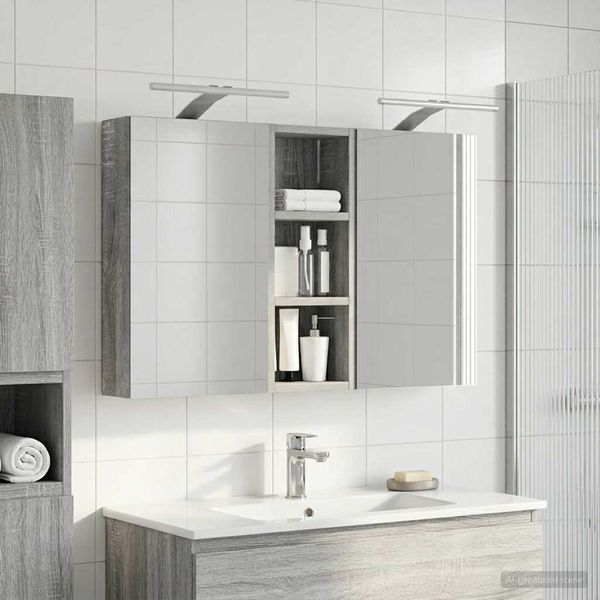 vidaXL Set kabinetov do kúpeľne s poličkou 3 pcs 80 x 10,5 x 50 cm