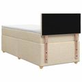 vidaXL Posteľ boxspring s matracom Krémová 90 x 190 cm Látka