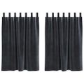 vidaXL Zatemňovacie závesy 2 ks Tmavosivá 140 x 140 cm Zamat