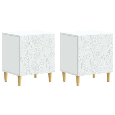 vidaXL Nočný stolík 2 pcs Biela 43 x 34,5 x 50 cm Kompozitné drevo