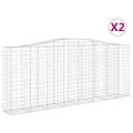 vidaXL Oblúkové gabiónové koše 2ks 400x50x160/180cm pozinkované železo
