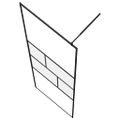 vidaXL Stena walk-in sprchy Čierna 115 x 195 x 0,5 cm Sklo a hliník
