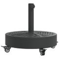 vidaXL Podstavec pod slnečník s kolesami pre Ø38/48 mm tyče 27 kg kruh