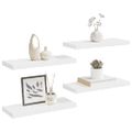 vidaXL Plávajúce nástenné police 4 ks, biele 60x23,5x3,8 cm, MDF