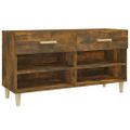 vidaXL Botník dymový dub 102x35x55 cm spracované drevo