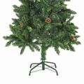 vidaXL Osvetlený umelý vianočný stromček s guľami, zelený 150 cm
