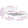 vidaXL Rám postele Hnedá 150 x 200 cm Masívne borovicové drevo