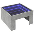 vidaXL Konferenčný stolík s nekonečnými LED betónovosivý 50x50x30 cm