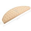 vidaXL Kobercové nášľapy na schody 15 ks krémové 56x17x3 cm
