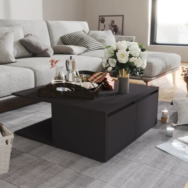 vidaXL Konferenčný stolík, sivý 80x80x31 cm, kompozitné drevo