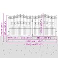 vidaXL Plotová brána KAMPEN s vrchnou časťou z oštepu čierna 394,5x172 cm oceľ