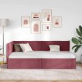 vidaXL Rohový rám postele Víno červené 90 x 200 cm látka