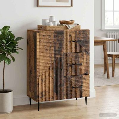 vidaXL Servírovacia skriňa so zásuvkou Staré drevo 66 x 34,5 x 89,5 cm