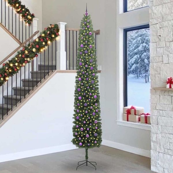 vidaXL Umelý vianočný stromček Zelená 300 cm PVC, oceľ a plast