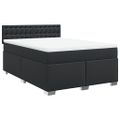 vidaXL Boxspring posteľ s matracom čierna 160x200 cm umelá koža
