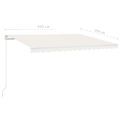vidaXL Ručne zaťahovacia markíza 450x350 cm krémová