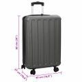 vidaXL Kufor so zámkom Tmavo šedá 43 x 27 x 66 cm ABS plast