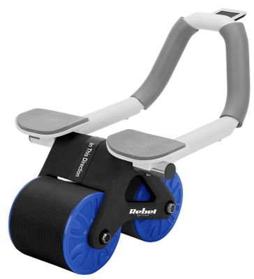 Posilňovací prístroj brušných svalov AB Roller Wheel Rebel RBA-3068, LCD, AB-3, čierno-modrý Posilňovací prístroj brušných svalov AB Roller Wheel Rebel RBA-3068, LCD, AB-3, čierno-modrý
