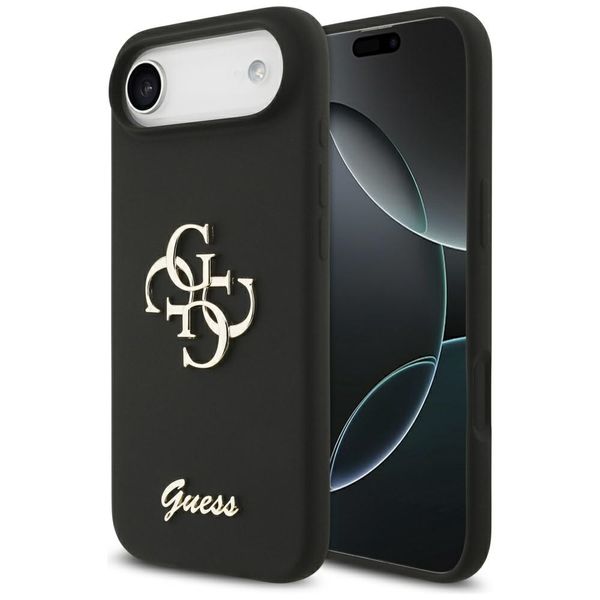 Puzdro Guess Silicone Big 4G Script pre iPhone Air čierna