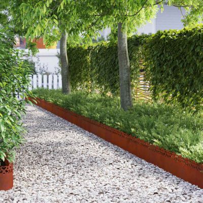 vidaXL Obrubníky trávnika 20 ks 103 x 0,05 x 22 cm Hrdzavý