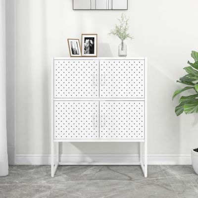 vidaXL Vysoká skrinka biela 80x35x100 cm oceľ