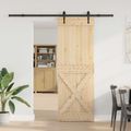 vidaXL Posuvné dvere NARVIK Prírodná a čierna 80 x 210 cm (213,5 cm)