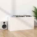 vidaXL Úložný box na vinyly, lesklý biely 71x34x36cm, kompozitné drevo